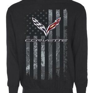 JH DESIGN GROUP Men’s Chevy Corvette C7 Flag Pullover Crewneck Sweatshirt Sm-3X